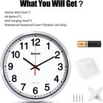 Geevon 12 Inch Atomic Wall Clock - Self-Setting Analog Clock with Automatic Time Sync - Battery Operated for Home Office School - Silver Frame - Image 8