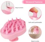 URTHEONE Soft Silicone Hair Scalp Massager Shampoo Brush for Wet Dry Oily Curly Straight Thick Thin Rough Long Short Natural Men Women Kids Pets Hair Care Tools（Pink - Image 3