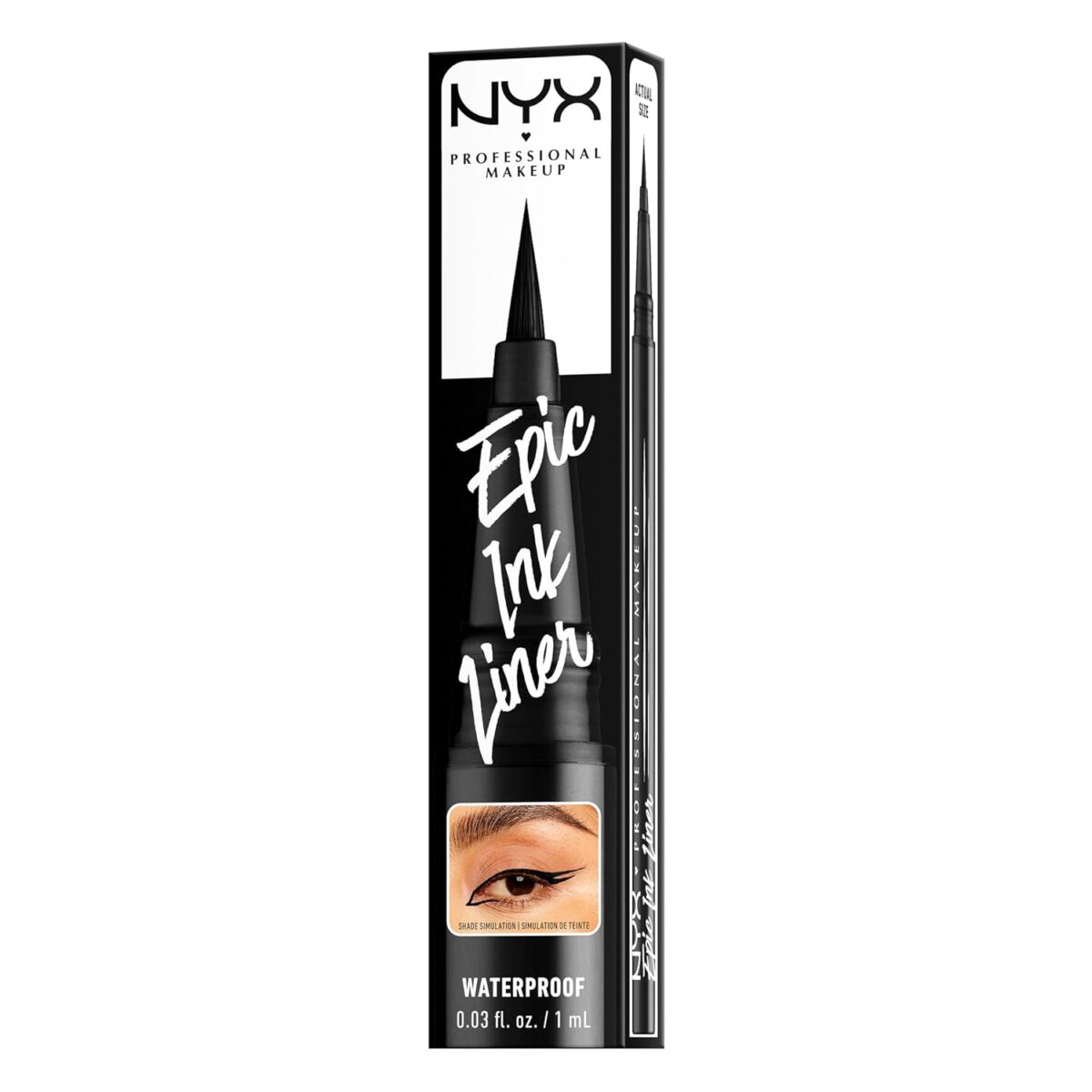 NYX PROFESSIONAL MAKEUP Epic Ink Liner, Waterproof Liquid Eyeliner - Black, Vegan Formula - Image 11