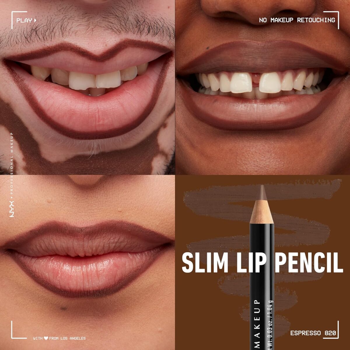 NYX PROFESSIONAL MAKEUP Slim Lip Pencil, Long-Lasting Creamy Lip Liner - Espresso - Image 3