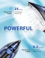 Sundu Steam Iron for Clothes with Rapid Heating Ceramic Coated Soleplate, 1500W with Precise Thermostat Dial, Self-Cleaning, Auto-Off, 15.21oz Water Tank for Home Clothes Ironing Use, Blue - Image 6
