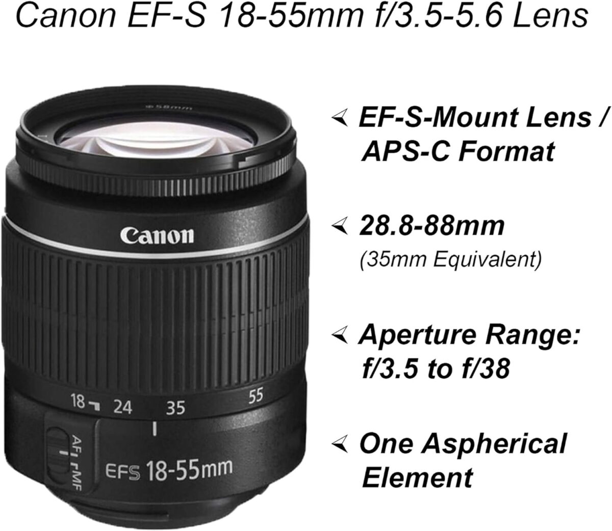Canon EOS 2000D / Rebel T7 DSLR Camera with EF-S 18-55mm + EF 75-300mm Daul Lens + SanDisk 64GB Memory Card + Tripod + Case + Wideangle Lenses + ZeeTech Accessory Bundle (21pc Bundle) (Renewed) - Image 4