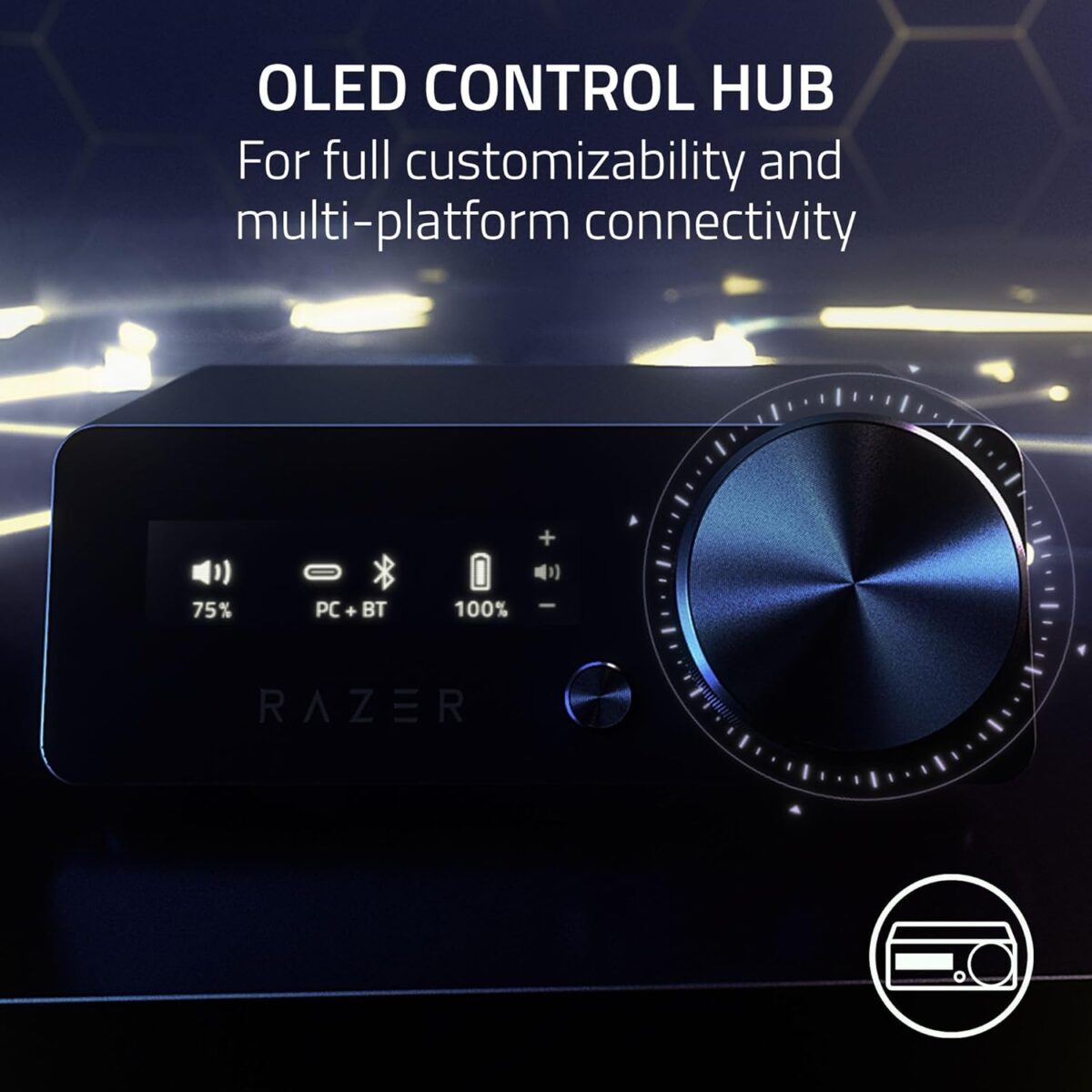 Razer Kraken V4 Pro Wireless Gaming Headset: OLED Control Hub - HD Haptics - 2.4GHz Wireless - Bluetooth - USB - 3.5 mm - Super Wideband Mic - For PC, Mac, PS5, Nintendo Switch, Steam Deck, Smartphone - Image 5