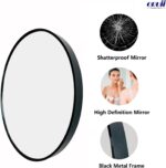 Round Mirror, Black Round Mirror 24 inch, Circle Wall Mirrors Metal Frame, Circular Mirrors for Wall, Living Room, Bathroom, Vanity, Entryway, Hallway. - Image 3