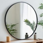 Round Mirror, Black Round Mirror 24 inch, Circle Wall Mirrors Metal Frame, Circular Mirrors for Wall, Living Room, Bathroom, Vanity, Entryway, Hallway. - Image 5