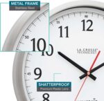 La Crosse Technology 404-1235UA-PL UltrAtomic 14 inch Stainless Steel Wall Clock, Shatterproof Lens, Silver - Image 7