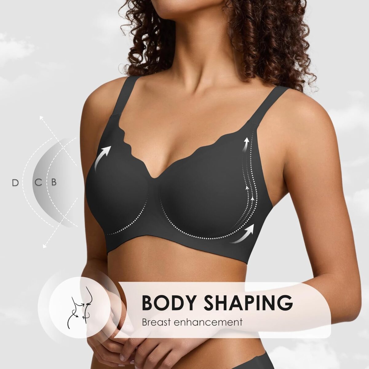 Wireless Seamless Jelly Bra for Women with Support - No Underwire Full Coverage Push Up Bras for Women - Image 5