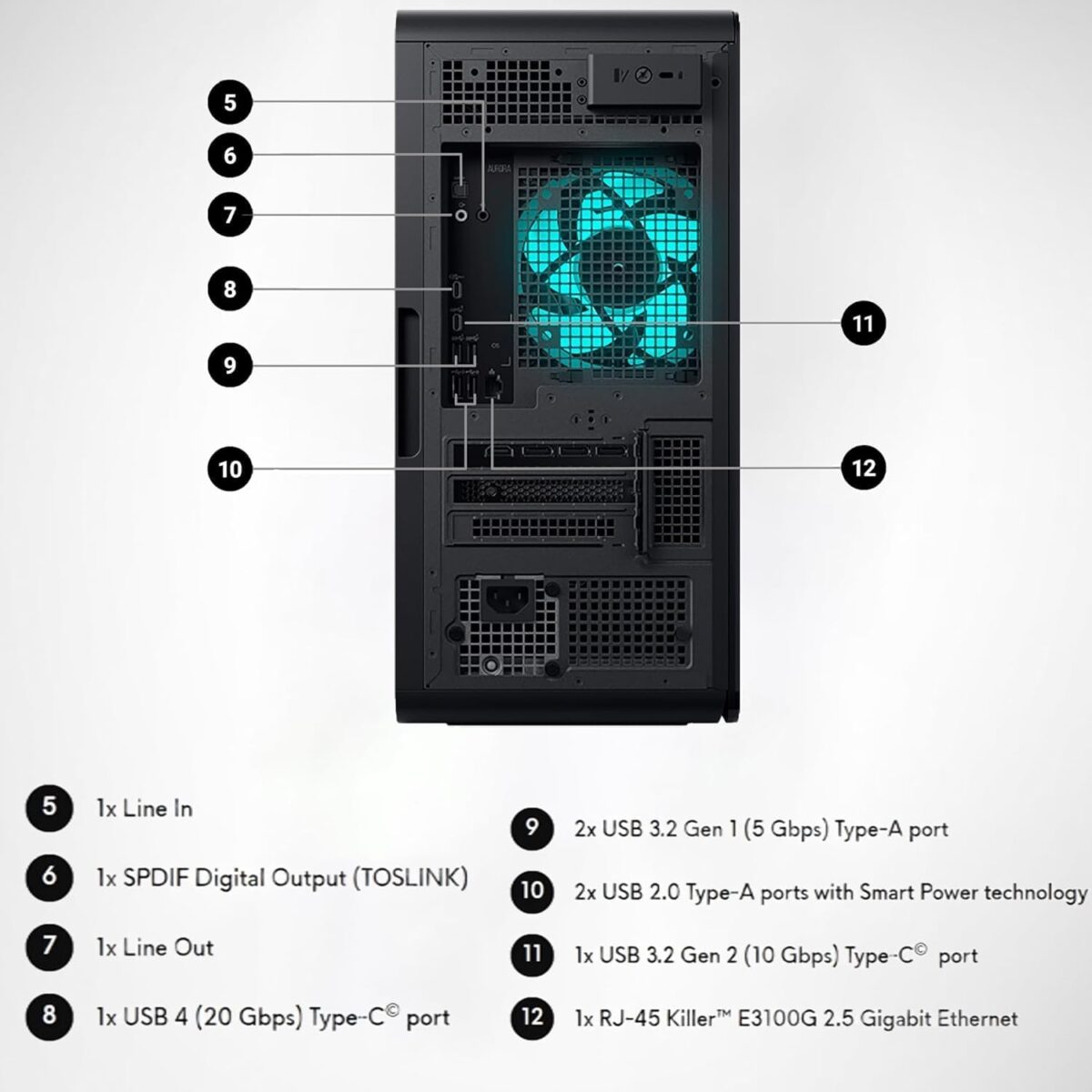 Alienware 2025 Aurora R16 Gaming Desktop PC - Intel 24-Core Ultra 9 285K, NVIDIA RTX 5080 16GB GDDR7 Graphics, 32GB DDR5, 2TB SDD, 2TB HDD, WiFi 7, Win 11 Pro, 1000W Liquid Cooled, w/Accessories - Image 5