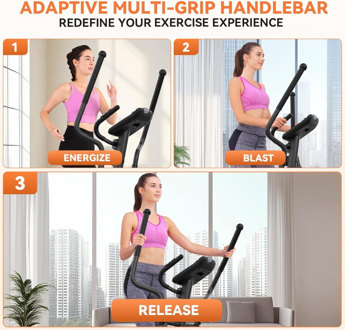 ANCHEER Elliptical Machine, Elliptical Exercise Machine with Quiet Magnetic Drive,14 Resistance Levels, Pulse Rate Monitor, LCD Monitor, 15.5IN Stride, Elliptical Trainer for Home - Image 7