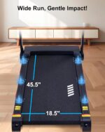 Auto Incline Treadmill, 20% Incline, 3.0HP, 10 MPH Running Machine, 18.5" Wide Belt, 350 lbs Capacity, Treadmill for Home with Bluetooth App - Image 5