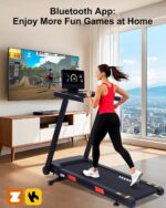 Auto Incline Treadmill, 20% Incline, 3.0HP, 10 MPH Running Machine, 18.5" Wide Belt, 350 lbs Capacity, Treadmill for Home with Bluetooth App - Image 7