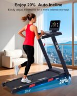 Auto Incline Treadmill, 20% Incline, 3.0HP, 10 MPH Running Machine, 18.5" Wide Belt, 350 lbs Capacity, Treadmill for Home with Bluetooth App - Image 8