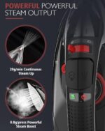 Cordless Iron for Clothes, 1500W Steam Iron Rapid Heating, Non-Stick Ceramic Soleplate, Auto Shut Off, Burst of Steam, Self-Clean, Anti Drip, 3 Temperature Settings, 11.84oz Water Tank, Black - Image 5