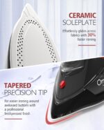 Cordless Iron for Clothes, 1500W Steam Iron Rapid Heating, Non-Stick Ceramic Soleplate, Auto Shut Off, Burst of Steam, Self-Clean, Anti Drip, 3 Temperature Settings, 11.84oz Water Tank, Black - Image 7