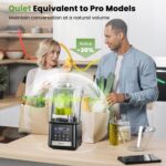 Commercial Blender, 1500W Vacuum Blender for Less Foam, Professional-Grade Quiet Shield, Kitchen Timer, 9 Speeds, 6 Programs for Smoothies, Frozen Drinks, Self-Cleaning, 64oz Bulk Production - Image 4