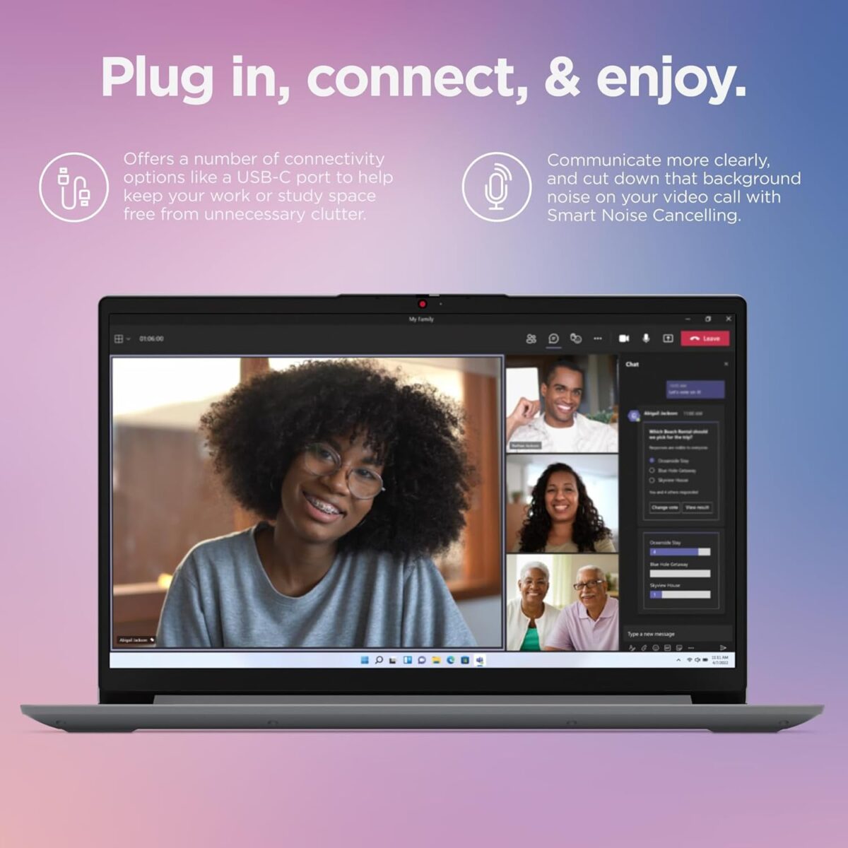 Lenovo Laptop Computers for Home Business Student Study, 15.6" FHD, Intel Processor, 32GB DDR4 RAM, 1TB PCIe SSD, WiFi 6, Bluetooth 5.2, Type-C, Webcam, Numeric Keypad, Cloud Grey, Windows 11 Pro - Image 6