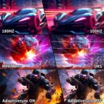 SANSUI 32-Inch Curved Gaming Monitor WQHD 2560 x 1440 180Hz Curved 1500R -Fast VA,1ms(OD), HDR, 300nits, sRGB 125%, DCI-P3 95%, FreeSync, HDMI x2, DP1.4x2(DP Cable Included) - Image 6