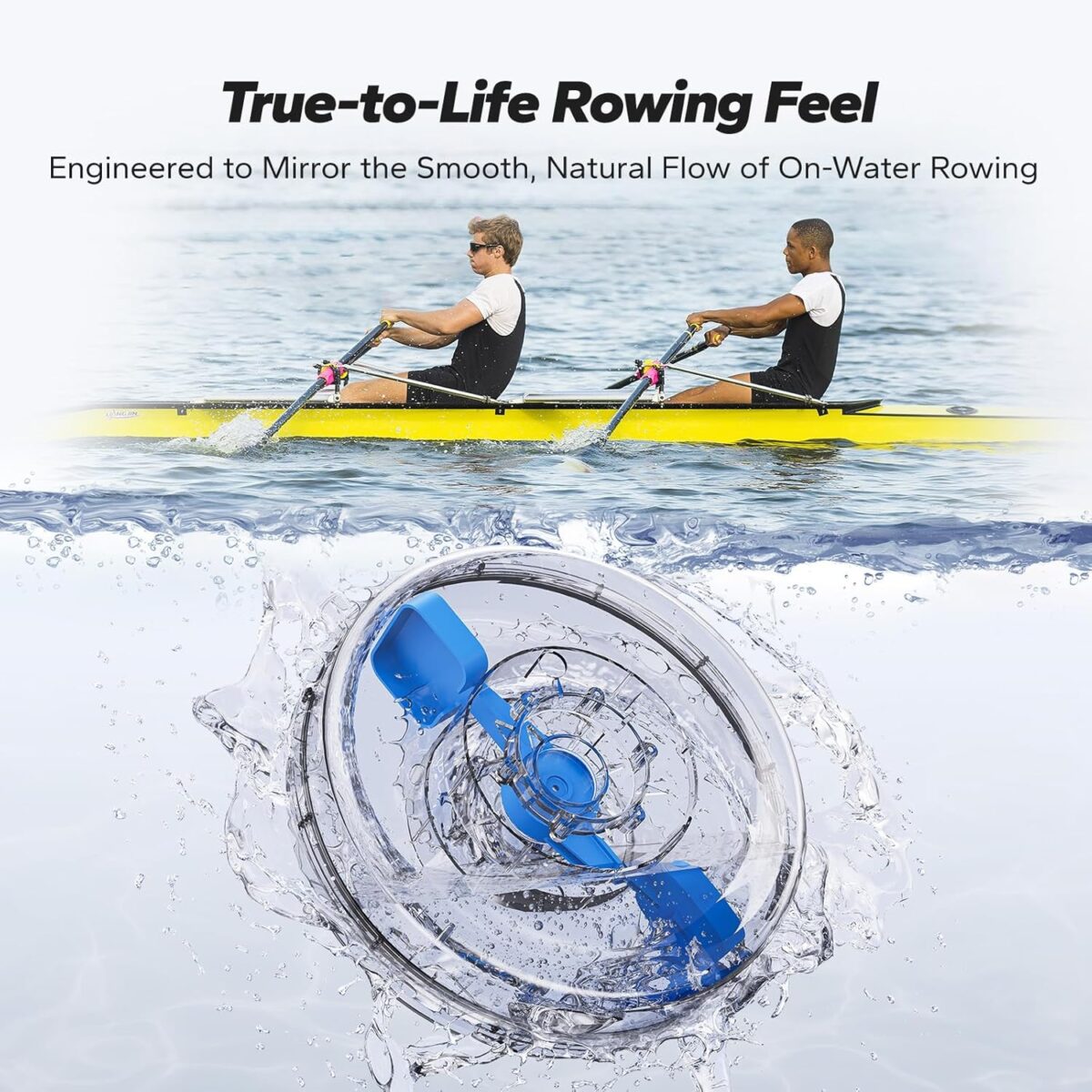 MERACH Water Rowing Machines for Home, Foldable Row Machine with 400LBS Weight Capacity, Dedicated Monitor and Comfortable Seat, Free MERACH App for Immersive Water Rower - Image 5