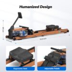 MERACH Water Rowing Machines for Home, Foldable Row Machine with 400LBS Weight Capacity, Dedicated Monitor and Comfortable Seat, Free MERACH App for Immersive Water Rower - Image 10