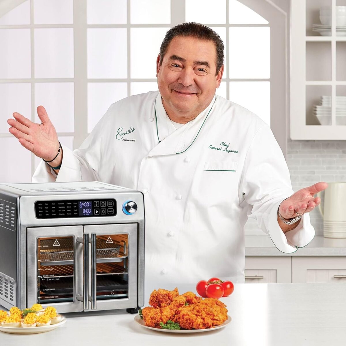 Emeril Lagasse Extra Large French Door Air Fryer Toaster Oven Combo, 24 Cooking Functions and Digital Controls, 7 Accessories Included, Stainless Steel Finish, 26QT Capacity - Image 8