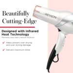 REVLON Infrared Hair Dryer with Diffuser & Concentrator - Ionic Ceramic Blow Dryer for Frizz Control, Shine, Soft Hair & Moisture Protection - 1875W Professional Salon-Quality (White) - Image 3