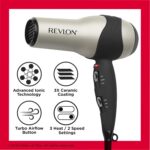 REVLON Turbo Hair Dryer with Advanced Ionic Technology, Ceramic Coating | Turbo Heat and Cold Shot Features, 1875 Watts for Fast Drying and Shine (Silver) - Image 5