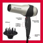 REVLON Turbo Hair Dryer with Advanced Ionic Technology, Ceramic Coating | Turbo Heat and Cold Shot Features, 1875 Watts for Fast Drying and Shine (Silver) - Image 6