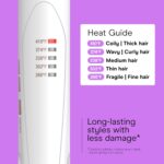 Conair Double Ceramic Flat Iron, 1-Inch Flat Iron Hair Straightener, Five Heat Settings, Extra Long Floating Plates, White - Image 5