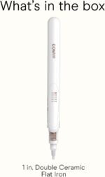 Conair Double Ceramic Flat Iron, 1-Inch Flat Iron Hair Straightener, Five Heat Settings, Extra Long Floating Plates, White - Image 9