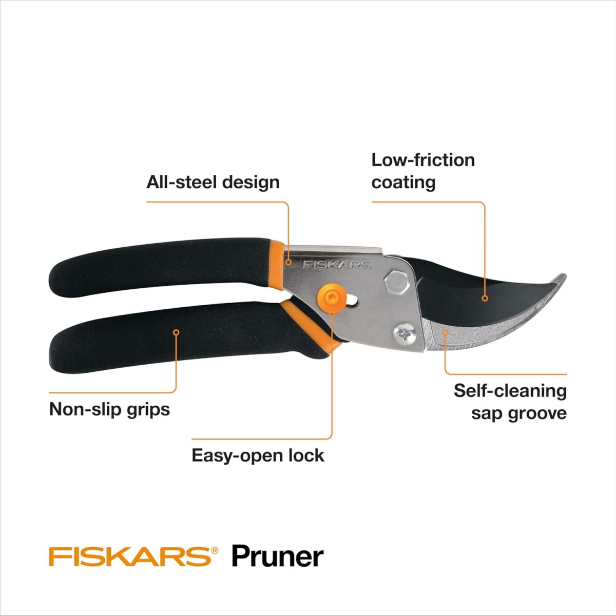 Fiskars Bypass Pruning Shears, 5/8-Inch Cut Capacity Garden Clippers, Gardening Scissors with Sharp, Rust Resistant Steel Blade - Image 9