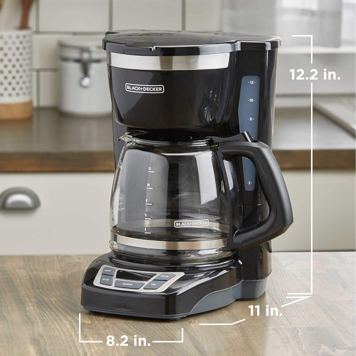 BLACK+DECKER 12-Cup Digital Coffee Maker, Programmable, Washable Basket Filter, Sneak-A-Cup, Auto Brew, Water Window, Keep Hot Plate, Black - Image 5