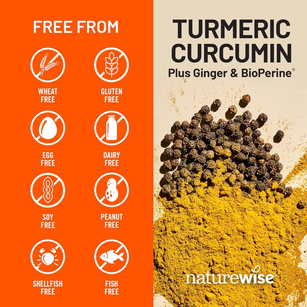 NatureWise Curcumin Turmeric 2250mg - 95% Curcuminoids & BioPerine Black Pepper Extract for Advanced Absorption - Daily Joint and Immune Health Support - Vegan, Non-GMO, 180 Count[60-Day Supply] - Image 6
