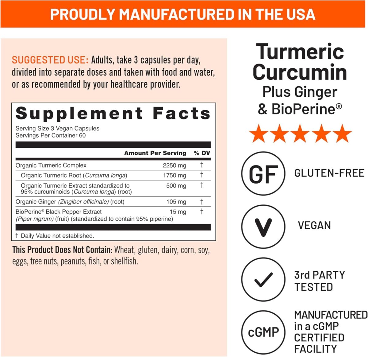 NatureWise Curcumin Turmeric 2250mg - 95% Curcuminoids & BioPerine Black Pepper Extract for Advanced Absorption - Daily Joint and Immune Health Support - Vegan, Non-GMO, 180 Count[60-Day Supply] - Image 7