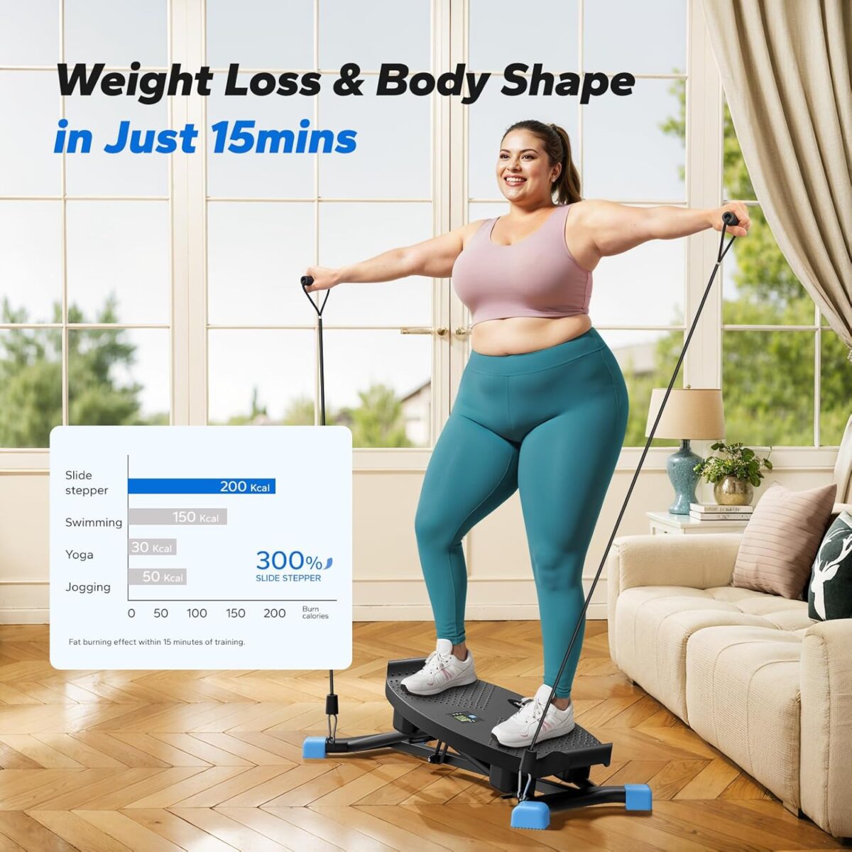 MERACH Balance Board with Resistance Bands, Portable Ski Balancing Machine Featuring LCD Monitor, 300 lbs Capacity Gibbon Balance Trainer for Full Body Workout - Image 9
