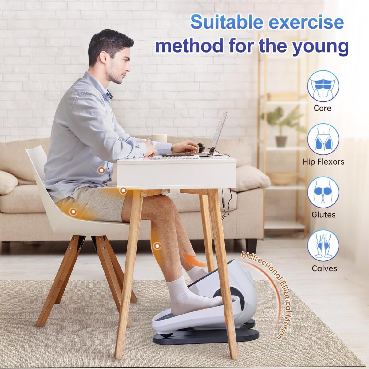Under Desk Elliptical Machine, Electric Ellipse Leg Exerciser as Seen on Tv for Seniors with 10 Adjustable,Pedal Exerciser,Exercise Equipment for Home - Image 6