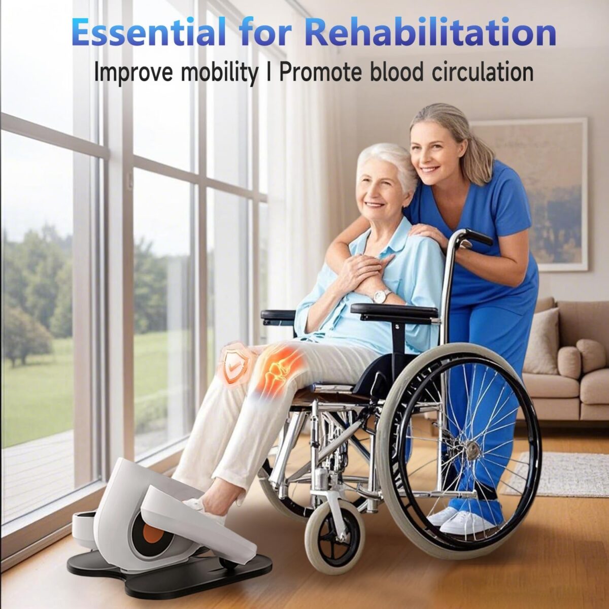 Under Desk Elliptical Machine, Electric Ellipse Leg Exerciser as Seen on Tv for Seniors with 10 Adjustable,Pedal Exerciser,Exercise Equipment for Home - Image 8
