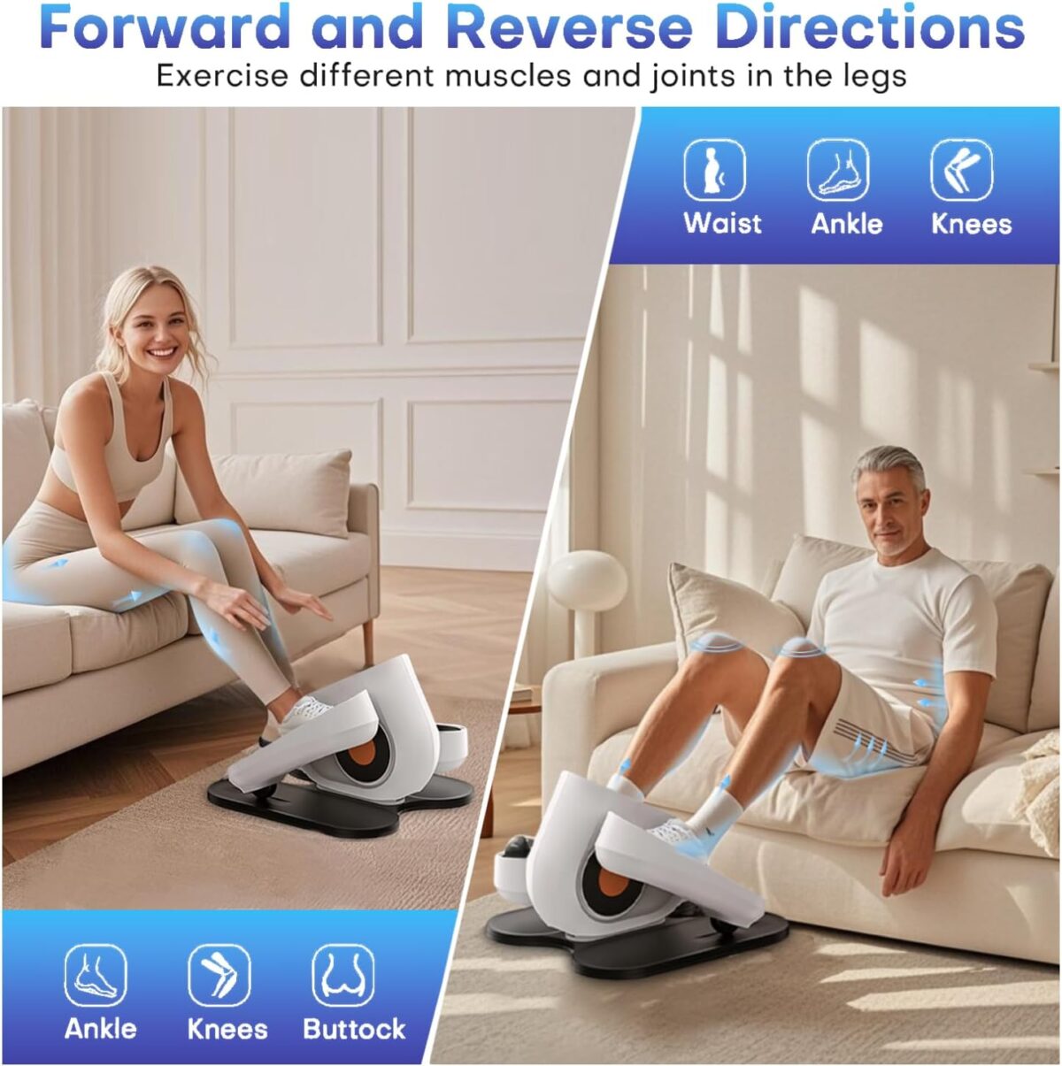 Under Desk Elliptical Machine, Electric Ellipse Leg Exerciser as Seen on Tv for Seniors with 10 Adjustable,Pedal Exerciser,Exercise Equipment for Home - Image 10