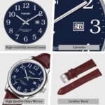 Watch for Men, Easy Reader Unisex Analog Quartz Waterproof Wristwatch with Date and Leather Band, Casual Simple Fashion Mens Watches Gift - Image 6
