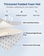 Thick Baby Play Mat for Floor,50 x 50 Playpen Mat,Tummy Time Foam Mat,Ultra Soft Support & Plush Feel,Easy Care with Non-Slip Cushioned for Infant,Kids and Toddler Crawling,Grey - Image 9