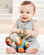 Skip Hop Bandana Buddies Baby Activity and Teething Toy with Multi-Sensory Rattle and Textures, Elephant - Image 4