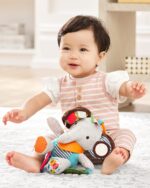 Skip Hop Bandana Buddies Baby Activity and Teething Toy with Multi-Sensory Rattle and Textures, Elephant - Image 5