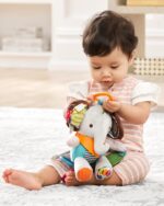 Skip Hop Bandana Buddies Baby Activity and Teething Toy with Multi-Sensory Rattle and Textures, Elephant - Image 8