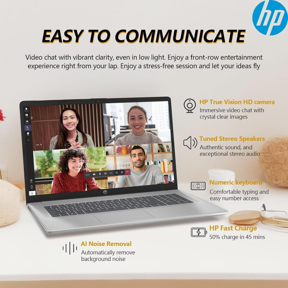 HP 17 Inch Business Laptop, 17.3'' FHD IPS Anti-Glare 1080P Display, AMD Ryzen 5 7430U (Beats Core i7-1355U), 16GB RAM, 512GB SSD, AMD Radeon Graphics, HDMI, Windows 11 Pro, Wi-Fi 6, WOWPC USB - Image 7