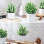 Der Rose 2 Pack Small Fake Plants Mini Artificial Potted Plants for Table Desk Home Bathroom Office Decor - Image 4
