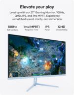 Pixio PX275 Wave Blue 27 inch 100Hz Refresh Rate QHD 1440p Resolution IPS Panel 1ms MPRT Response Time Gaming Monitor with Adaptive Sync - Image 3