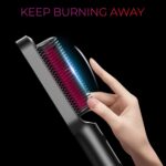 Hair Straightener Brush, TYMO Ring Hair Straightener Comb Straightening Brush for Women with 5 Temps 20s Fast Heating & Dual Voltage, Black - Image 7