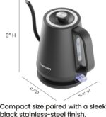Chefman Gooseneck Electric Kettle, 0.8L Pour Over Tea Kettle for Coffee and Tea, One-Touch Operation, Boil-Dry Protection, Auto Shut-Off, Ultra-Fast Hot Water Boiler – Black - Image 9