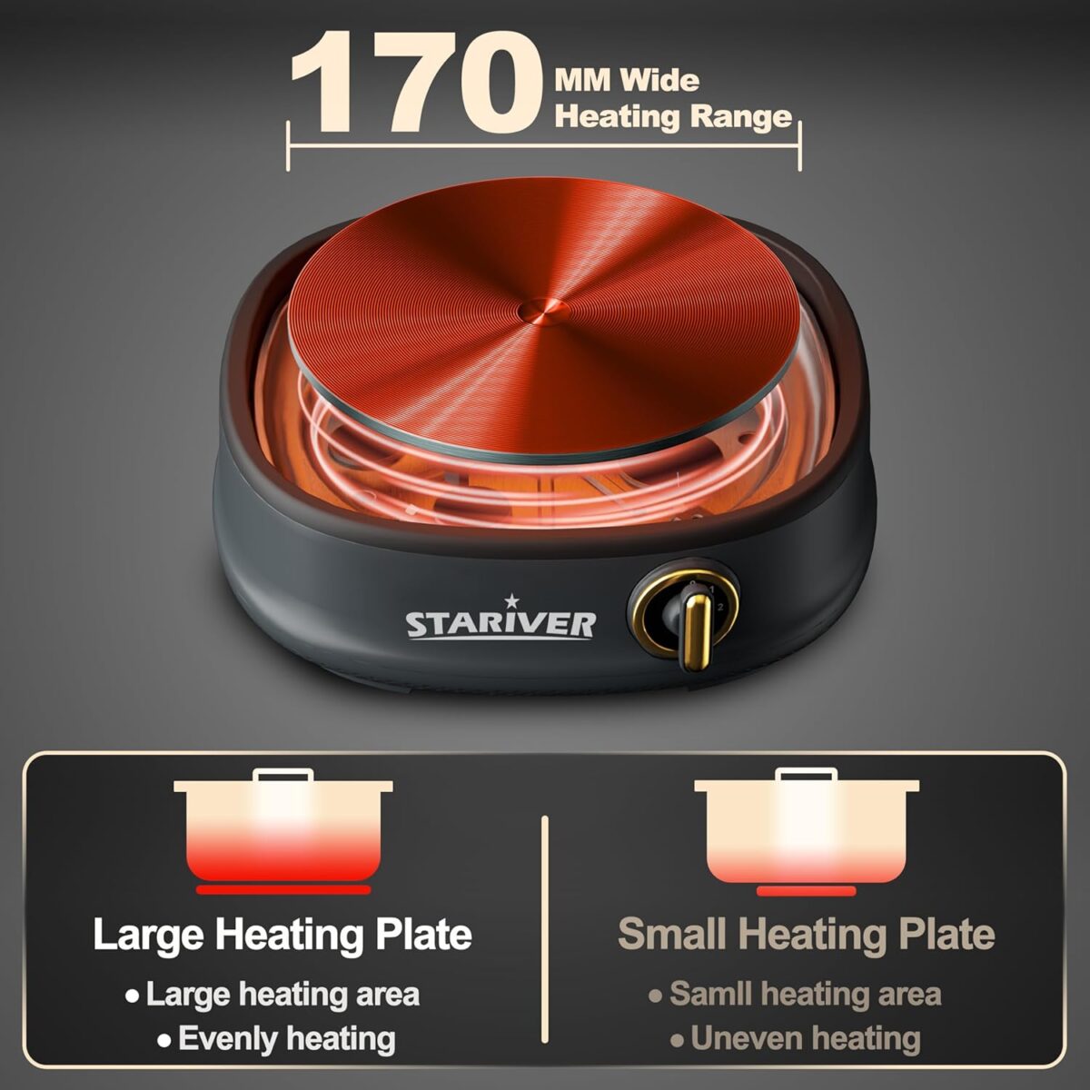 Stariver 3L Electric Hot Pot with Dual-Power Control and Non-Stick,Electric Shabu Shabu Pot with Removable Pot, Electric Pot with Tempered Glass Lid for Party, Family Dinners - Image 7