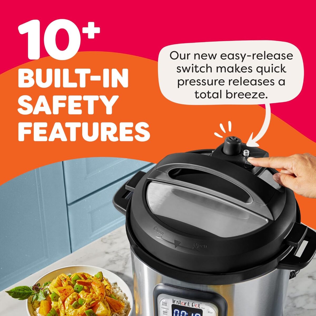 Instant Pot Duo 7-in-1 Electric Pressure Cooker, Slow Cooker, Rice, Steamer, Sauté, Yogurt Maker, Warmer & Sterilizer, Includes App With Over 800 Recipes, Stainless Steel, 6 Quart - Image 6