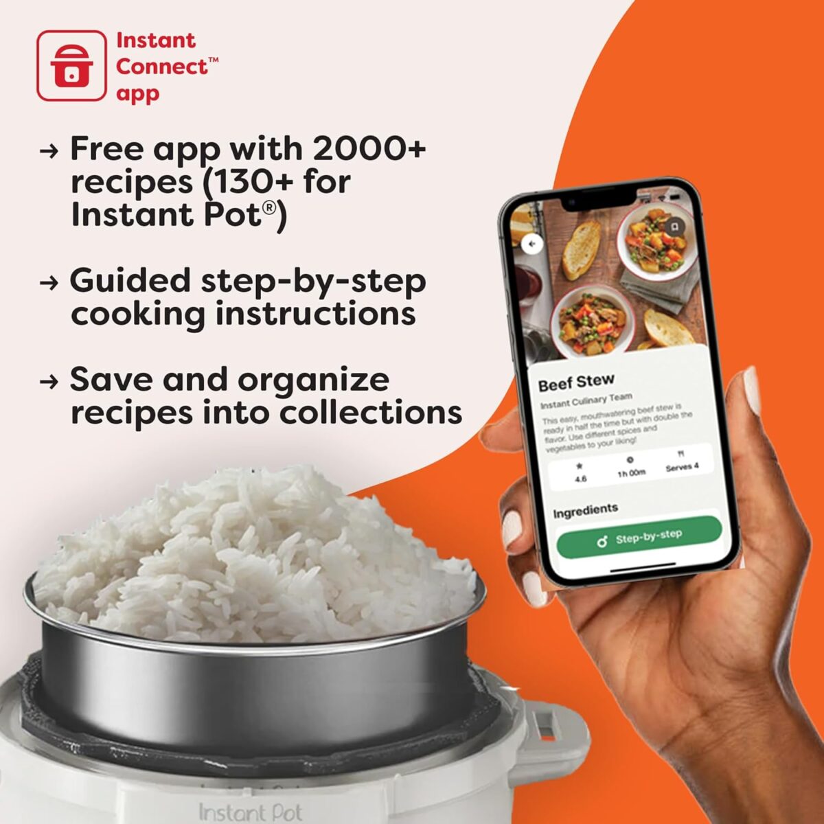 Instant Pot Duo 7-in-1 Electric Pressure Cooker, Slow Cooker, Rice, Steamer, Sauté, Yogurt Maker, Warmer & Sterilizer, Includes App With Over 800 Recipes, Stainless Steel, 6 Quart - Image 8